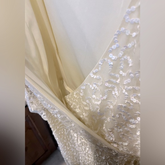 Maya Plus Delicate Sequin Wrap Midi Pencil Dress - Picture 4 of 10